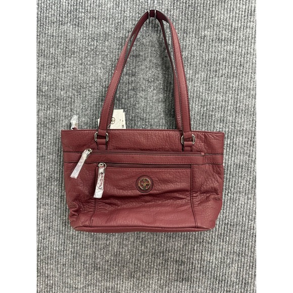 Giani Bernini Handbags - Giani Bernini Tote Bag Womens Wine Red New Pebble Faux Leather 100023940